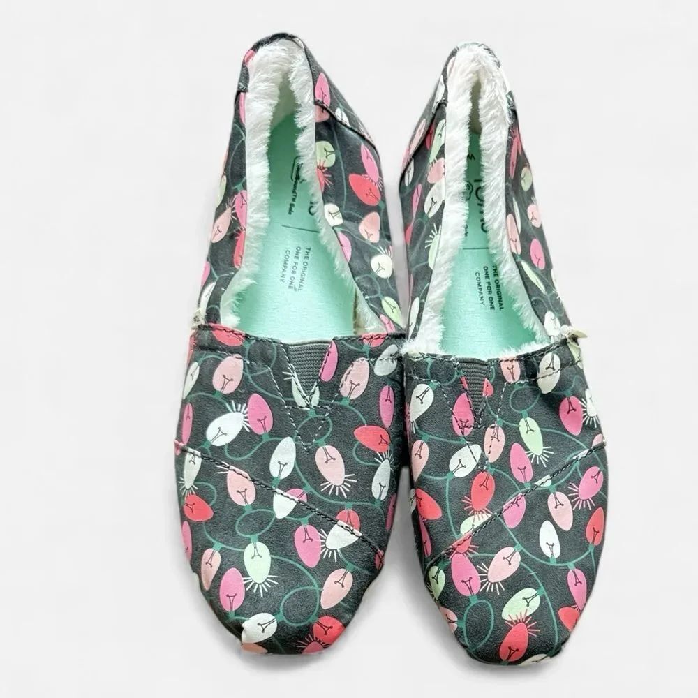Tom’s Black & Pink Christmas Slide on Sneakers